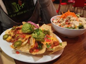 Guten free nachos and a side salad. This was a delicious treat!