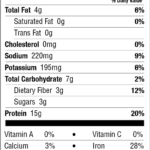 Protes Nutritional Label - 4 oz SC
